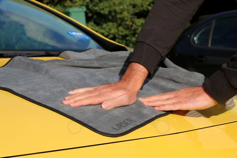 Törlőkendő - Mikroszálas 120x60 cm sárga/szürke - Laser