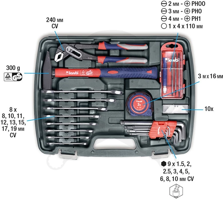 Szerszámkészlet 65 db-os koffer készlet KWB