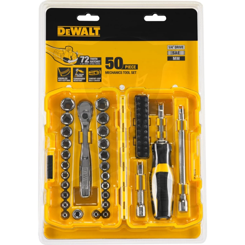 Dugókulcs - crowafej készlet 1/4" Nano 50 db-os - DeWalt