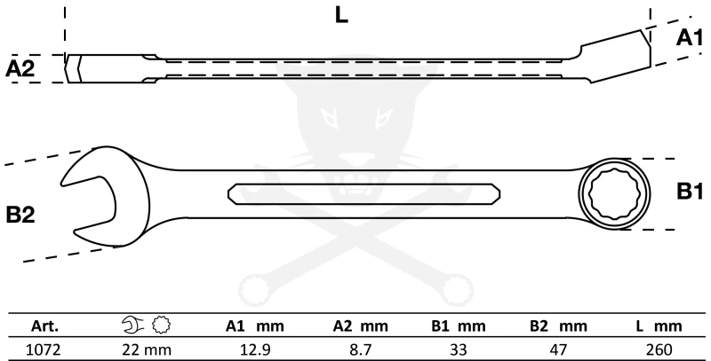 Csillag-villáskulcs 22 mm BGS