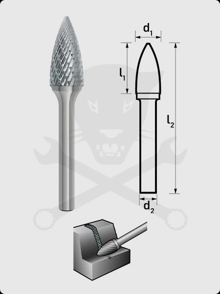 Turbómaró 6 x 18 mm csúcsíves forma, hegyes végű, SPG 0618/S6 MX