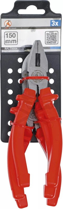 Fogó készlet 3 db-os - kombi, oldalcsípő, félkerek 150 mm - BGS