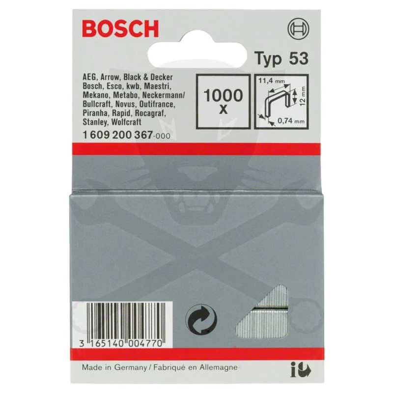 Tűzőkapocs 53-as típus - 12 mm 1000 db - Bosch