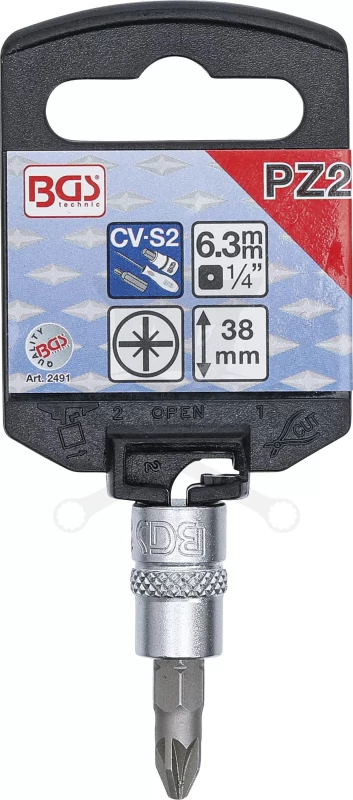 Rátűzőkulcs - crowa+bit 1/4" kereszt PZ1