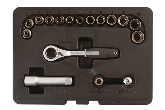 Dugókulcs készlet átmenő csavarokhoz 6 lapú "AllDrive" 29 db-os