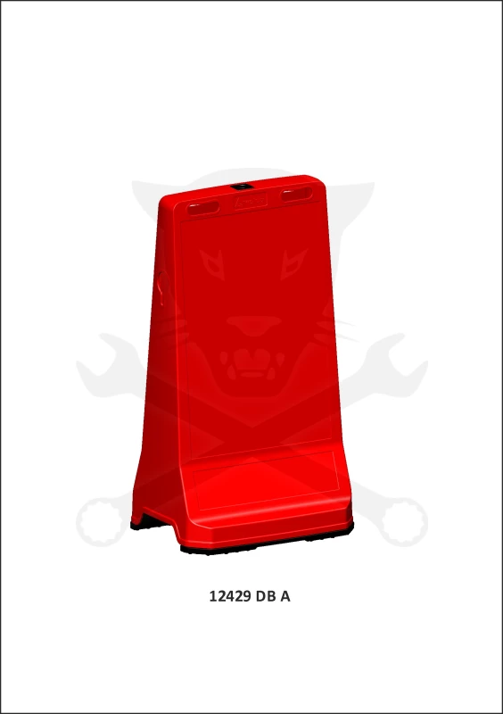 Járdatábla 90 x 49 cm - piros - feliratozható - Evelux