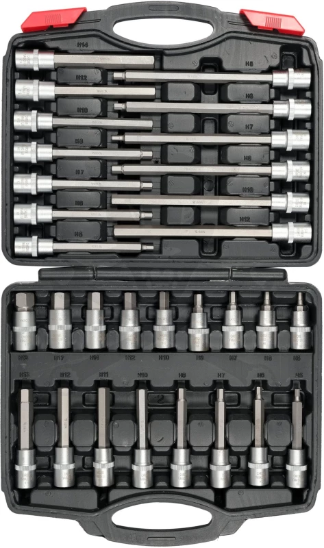 Rátűzőkulcs - crowa+bit készlet 1/2" imbusz 5-19 mm 30 db-os - Yato