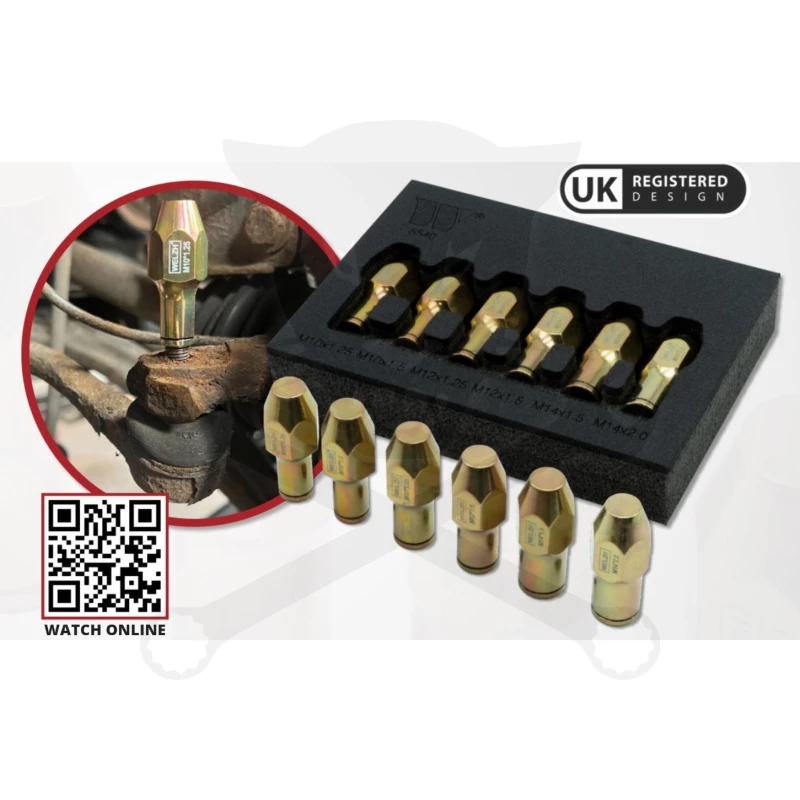 Gömbfejszerelő kiütő készlet 6 részes - rátekerős M10-M12-M14 - Welzh