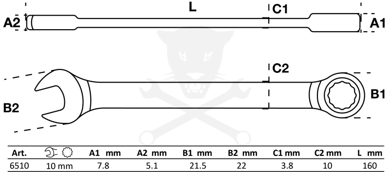 Csillag-villás racsnis 10-es BGS