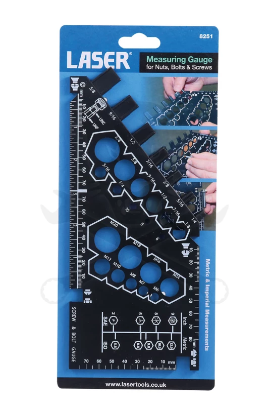 Anya, menet és csavar mérő sablon - Laser