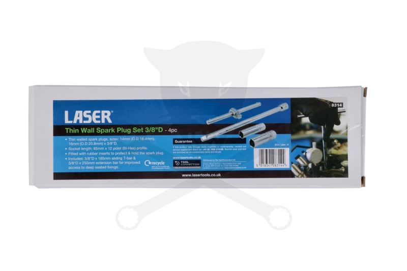 Gyújtógyertya szerelő T-fogantyús 3/8"-os készlet 4 db-os készlet - Laser