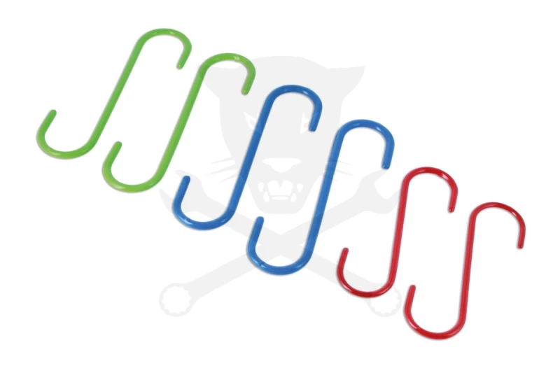 Kampó műanyag bevonat - kék - narancs - zöld - 6 db-os készlet