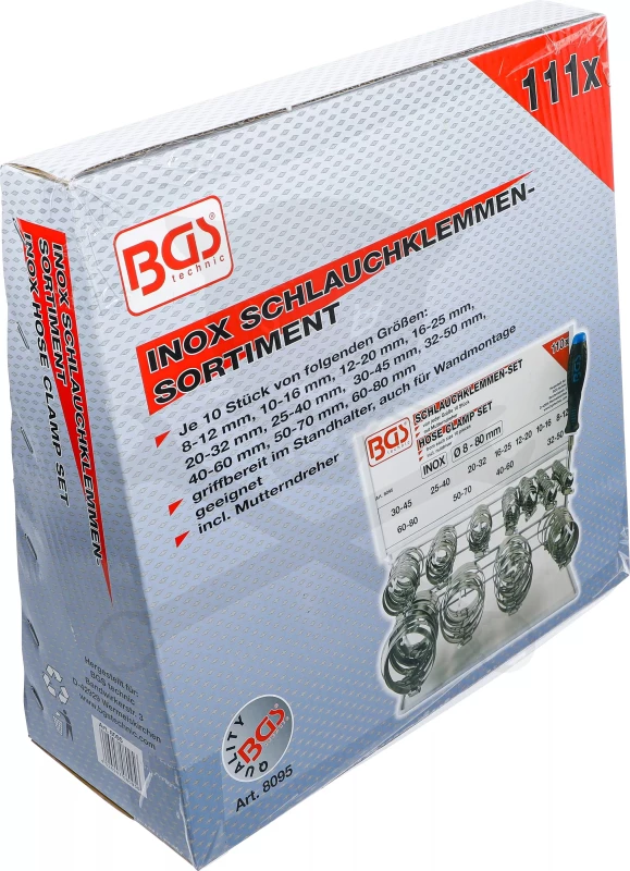 Bilincs készlet 111 db-os + ajándék bilncs csavarhúzó - rozsdamentes - BGS