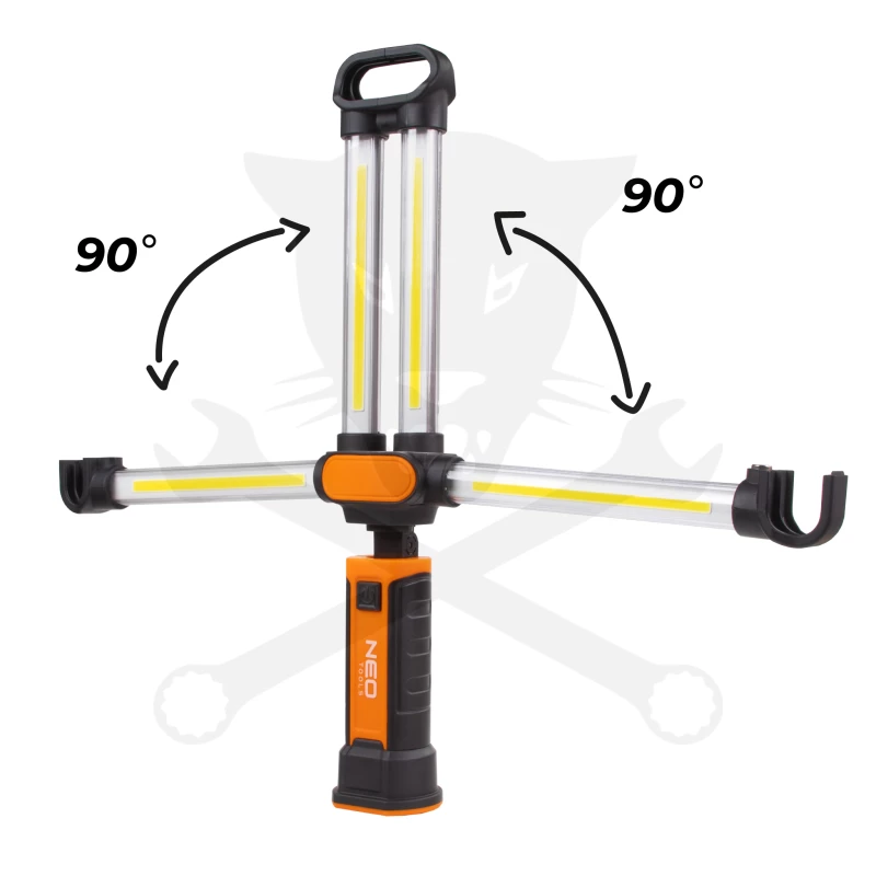 Szerelőlámpa LED COB ledes 6W akkus USB + mágnes - NEO