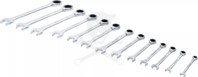 Csillag-villás racsnis készlet 13r. 8-32 mm 72 fogú - BGS