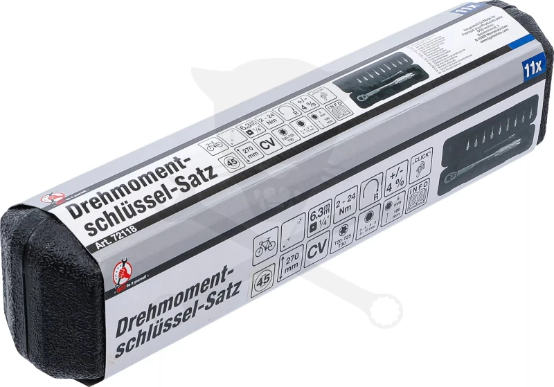 Nyomatékkulcs 2-24 Nm 1/4" - jobbos- készlet - BGS