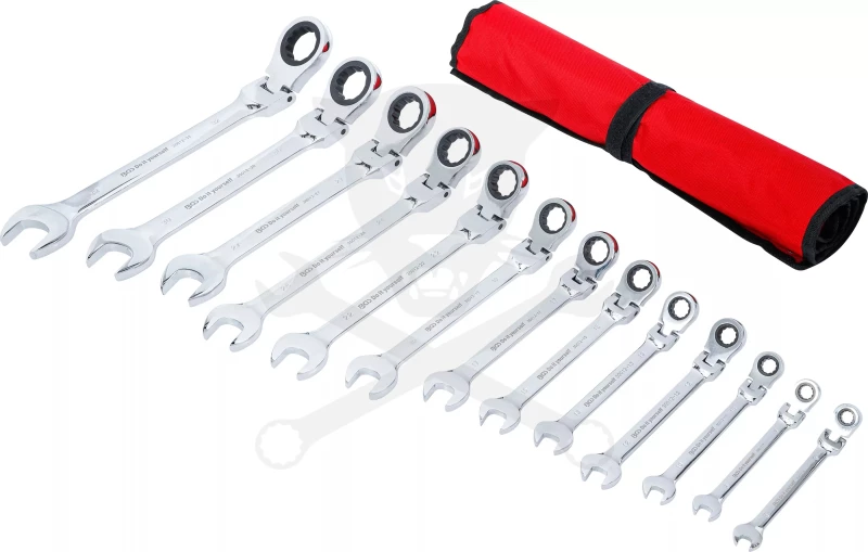 Csillag-villás racsnis-csuklós készlet 8-32 mm 13 részes - BGS