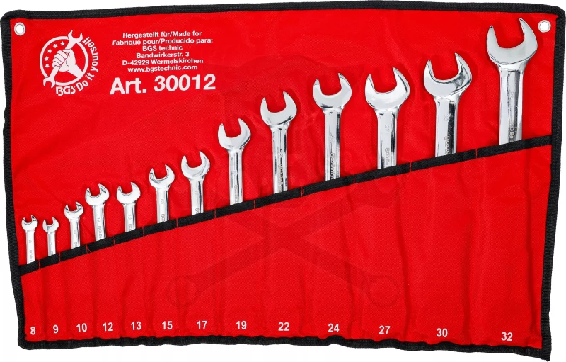 Csillag-villás racsnis-csuklós készlet 8-32 mm 13 részes - BGS