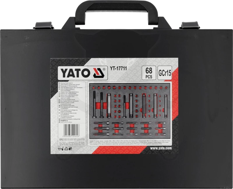 Menetjavító készlet izzító-gyertya menethez M8-M9-M10-M12 - Yato