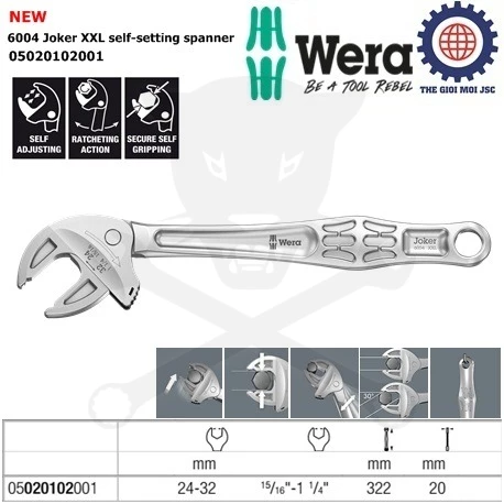 Állítható kulcs 24-32 mm - hossz: mm 6004 Joker XXL - Wera