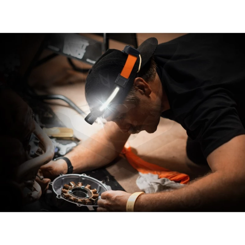 Szerelőlámpa - Fejlámpa LED COB Multifunkc. 2:1 akkus USB +szenzor -SP