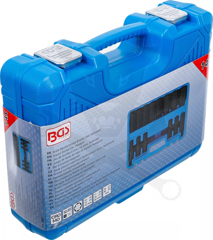 Légkulcsfej készlet 1/2" 14 db 10-32 mm metrikus hosszú BGS