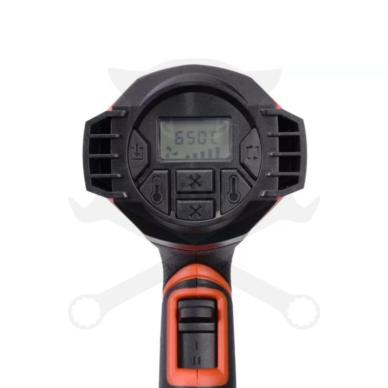 Hőlégfúvó digitális, 2 fokozat 1600W, 500 l/perc, 50-650°C - Yato