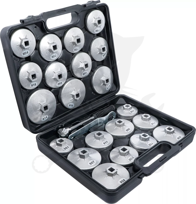 Olajszűrő leszedő kupak készlet 23 db-os Alumínium kivitel - BGS