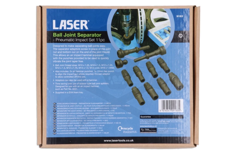 Vibro kalapácshoz acél vibrációs ütőfej készlet gömbfejhez 11 db-os