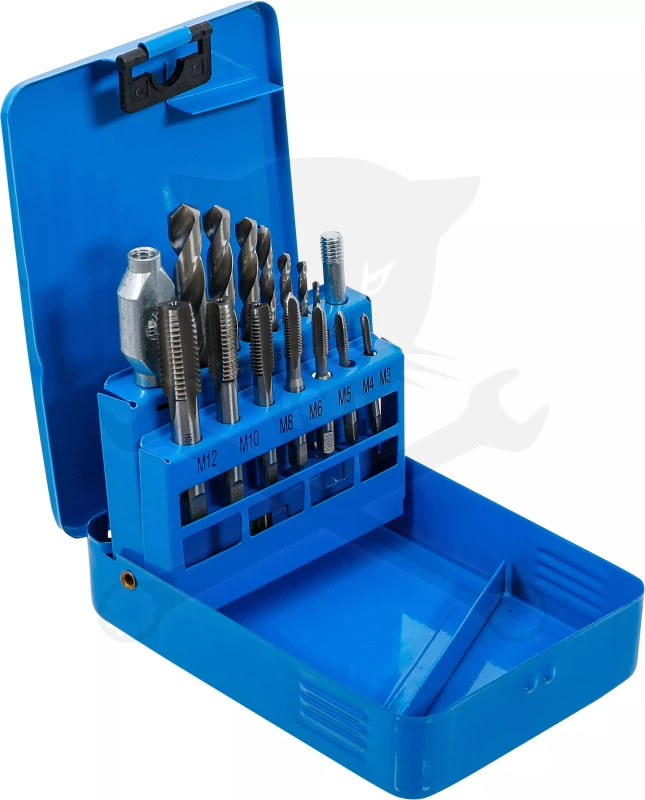 Menetfúró-előfúró klt 16 db-os gépi M3-M12/2,5x10,2 mm