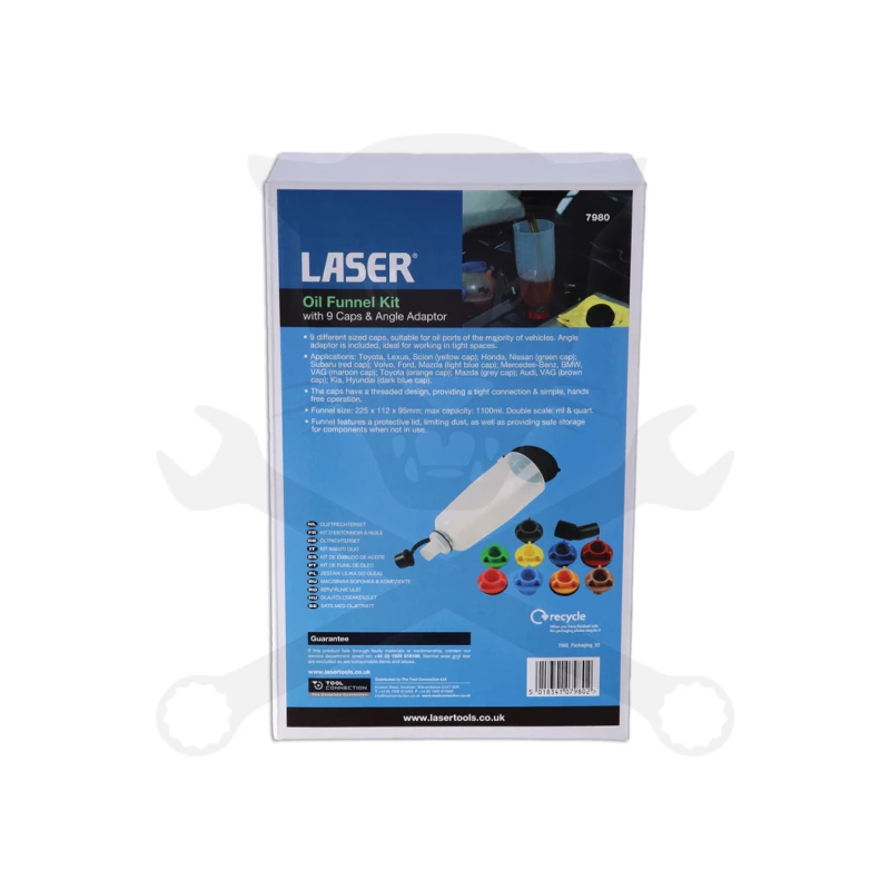 Olajbetöltő adapter készlet kézmentes tölcsérrel 9 db-os