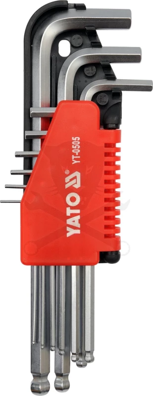 Imbuszkulcs készlet 9 db-os hosszú gömbvégű 1,5-10 mm - Yato