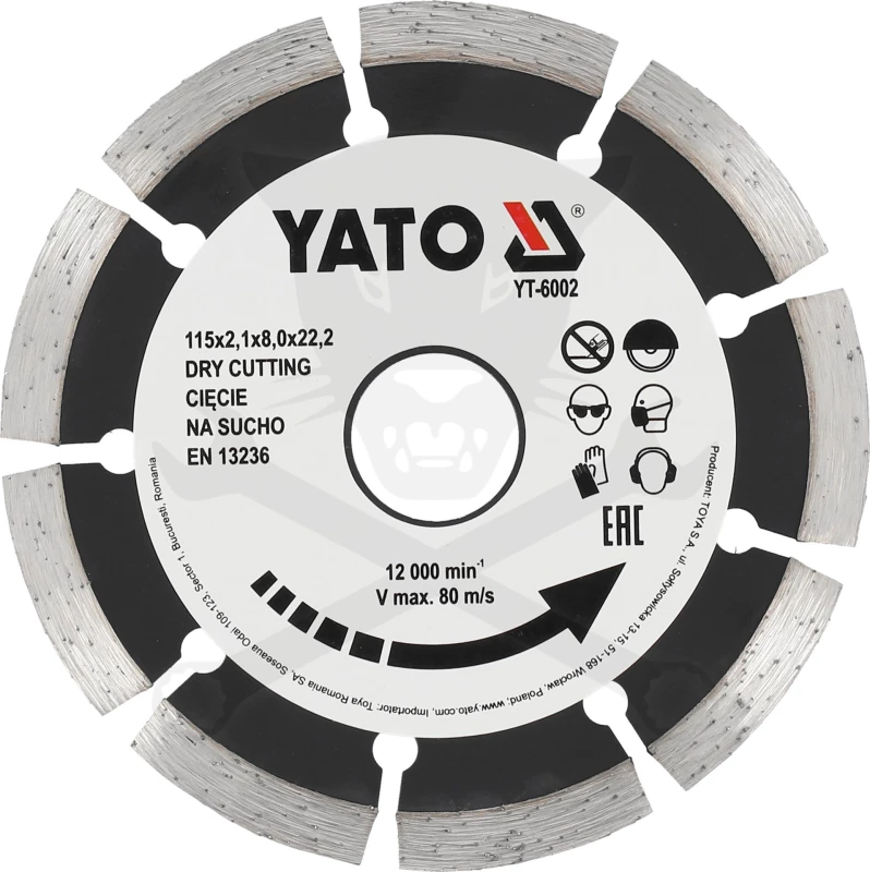 Vágókorong 115 mm Gyémánttárcsa beton - Yato