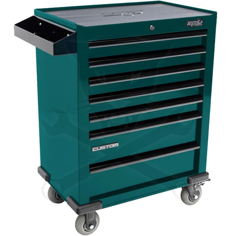 Szerszámos kocsi gyári-felszerelt 321 db-os 7 fiók CUSTOM S. ZÖLD -