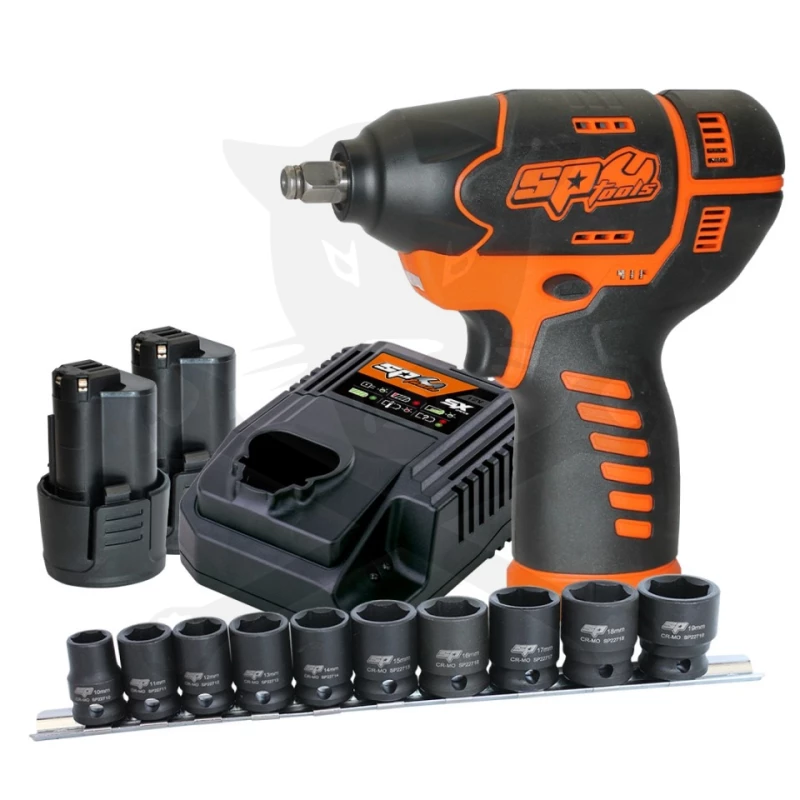 Ütvecsavarozó, akkus 12V 105 Nm 3/8" 2db 2,5Ah + dugó klt- SP Tools