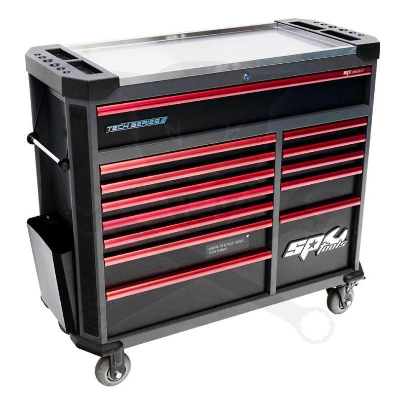Szerszámos kocsi gyári-felszerelt 388 db-os 13 fiók TECH S. PIROS -