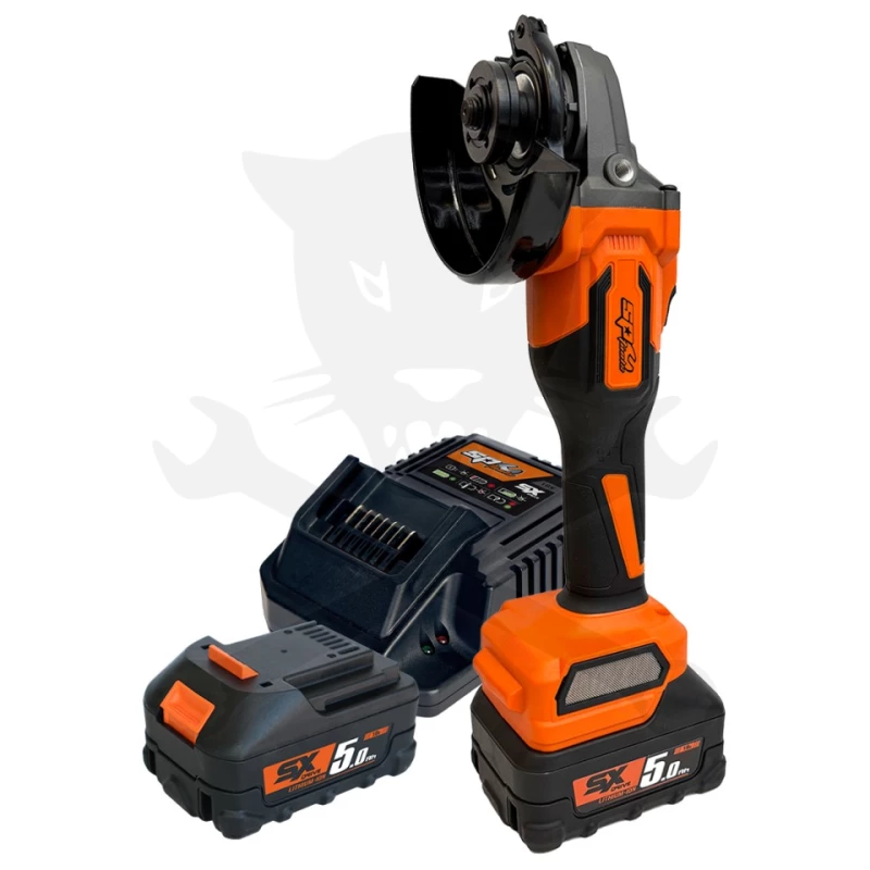 Sarokcsiszoló, akkus 18V 125 mm 2 db 6.0Ah 1200 W - SP Tools