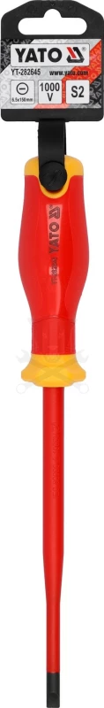 Csavarhúzó szigetelt lapos 6,5x150 mm VDE 1000V - Slim - Yato