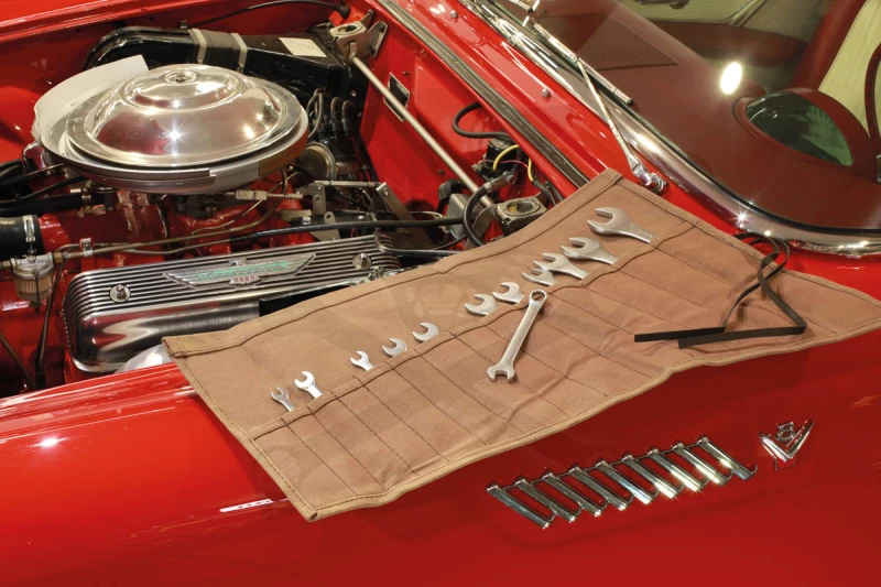 Villáskulcstartó, zsebes, feltekerhető, vászon 14 részes