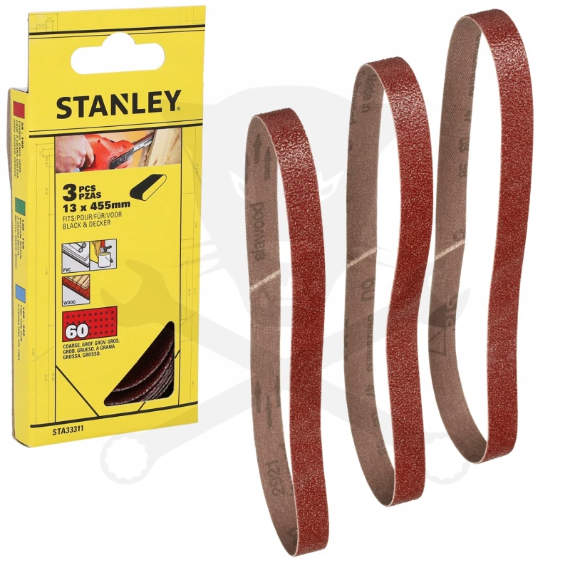 Csiszolószalag 13 x 455 mm P60 korund 3db/cs - Stanley