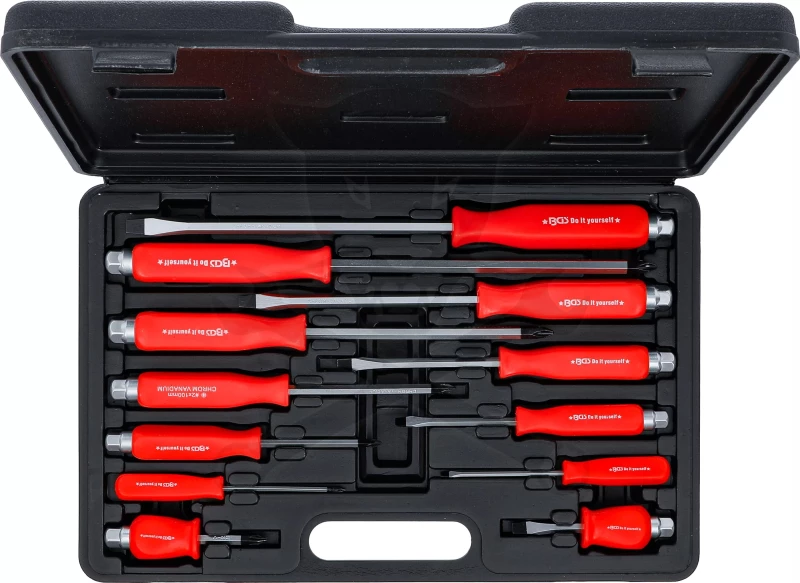 Csavarhúzó készlet üthető 12 db kereszt + lapos - Kraftmann