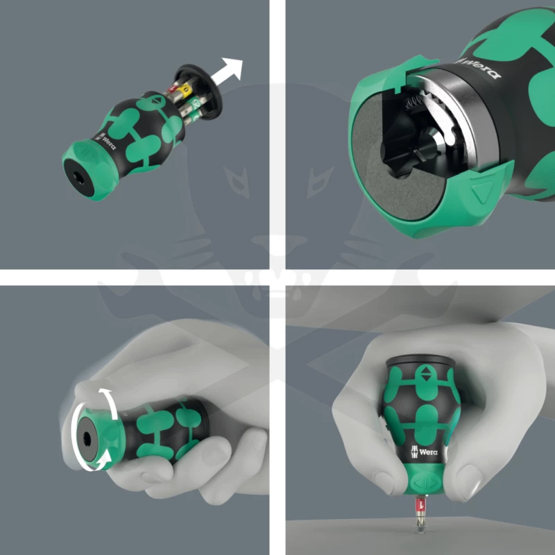 Csavarhúzó készlet marok racsnis 6in1 1/4" Kraftform RA 1 - Wera