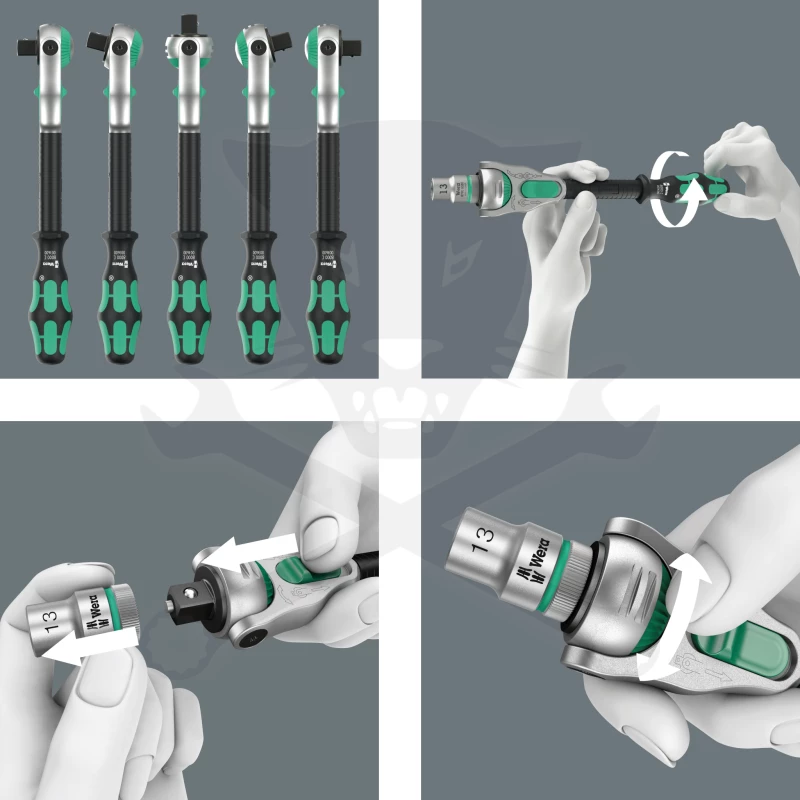 Dugókulcs - crowafej készlet 1/4" 6 lap 5-13 mm + bit 28 db-os - Wera