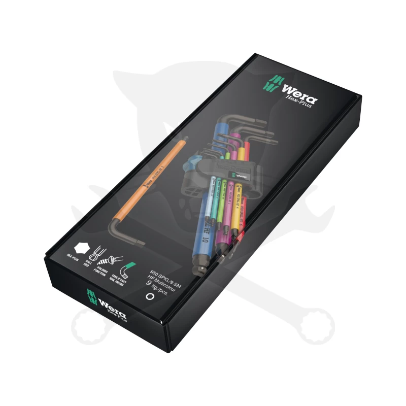 Imbuszkulcs készlet 9 db-os hosszú, gömbvégű 1,5-10 mm - HF 1 - Wera
