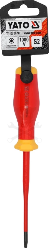 Csavarhúzó VDE 1000 V szigetelt Torx 15 x 100 mm - Slim - Yato