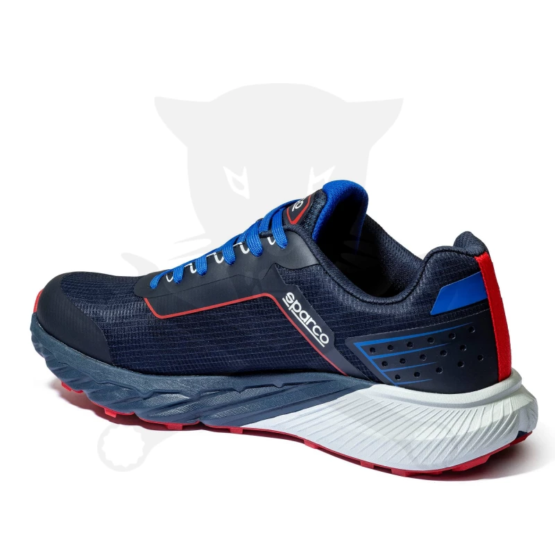 Munkacipő orrvédelem nélküli SPARCO - S-Park LEON O1 SR FO HRO Kék-Piros 42