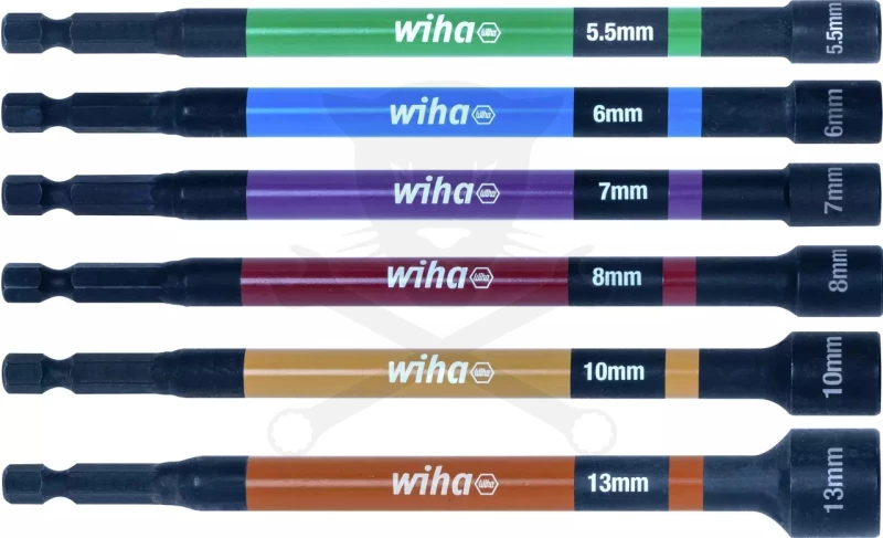 Csavarbehajtó hatlap csavarra készlet 5.5-13mm 6db 150mm színes - Wiha