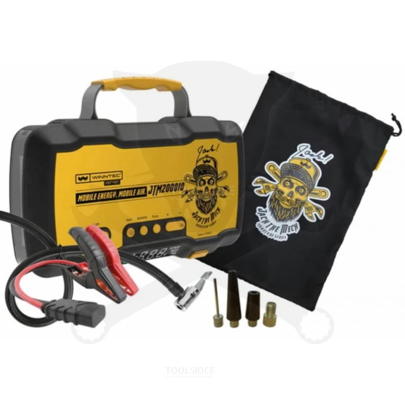 Akkumulátor bikázó-indító (starter) 12/24V -2000A + Akkus Kompresszor