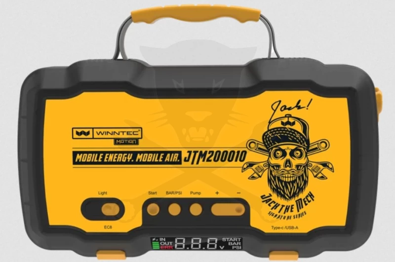 Akkumulátor bikázó-indító (starter) 12/24V -2000A + Akkus Kompresszor