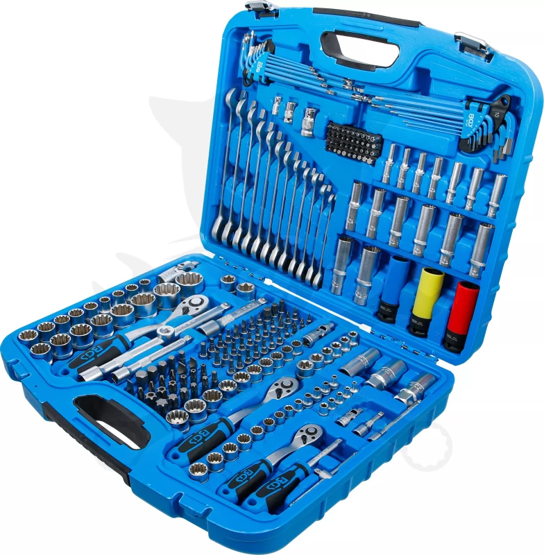Szerszámkészlet 176 részes dugókulcs + racsnis csillag-villás készlet- BGS